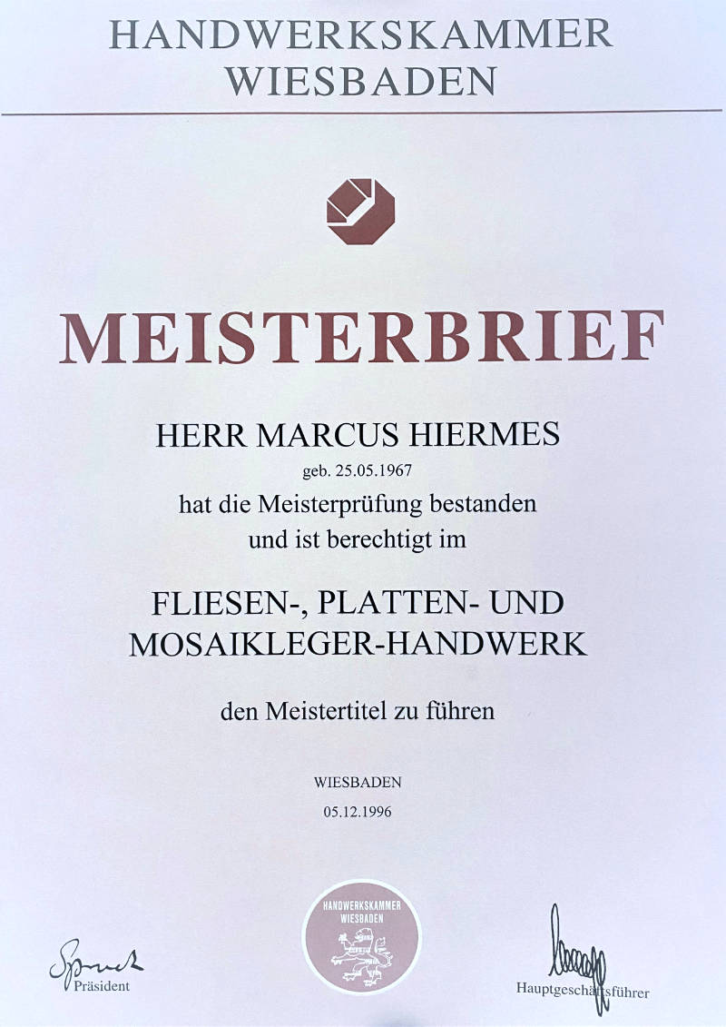 Meister Marcus Hiermes - Erfahrung seit 1996